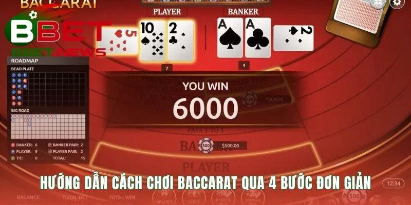 Cách chơi Baccarat tuân thủ trình tự 4 bước từ cược đến trả thưởng