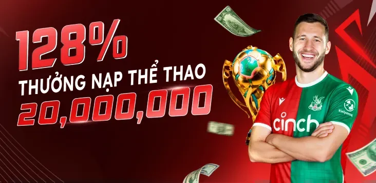 128% Thưởng nạp thể thao